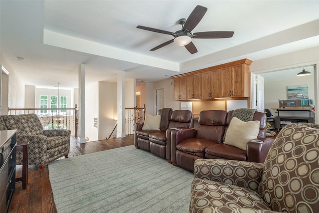 1312 Camberley Ct, Keller, TX 76248 - living area with ceiling fan and wood finished floors