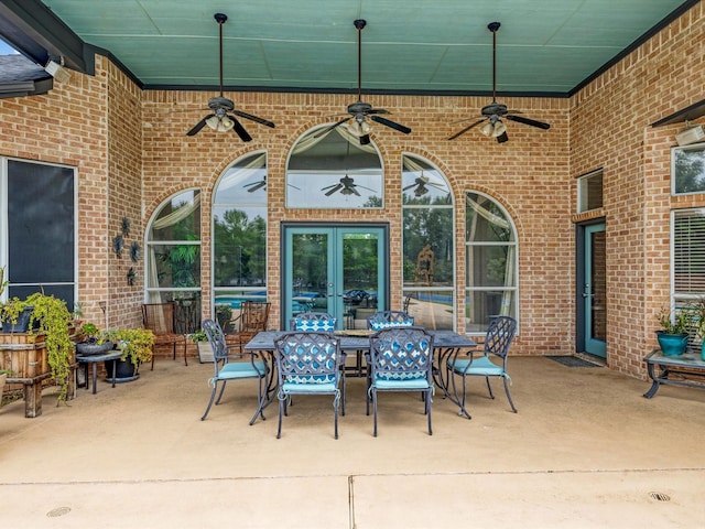 102 Sunbird Ln, Sunnyvale, TX 75182 - view of patio with french doors and ceiling fan