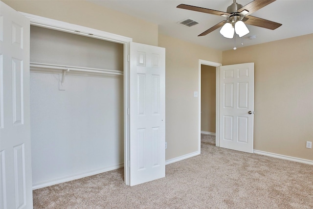 7703 Stanley, Joshua, TX 76058 - unfurnished bedroom with carpet, a closet, baseboards, and ceiling fan
