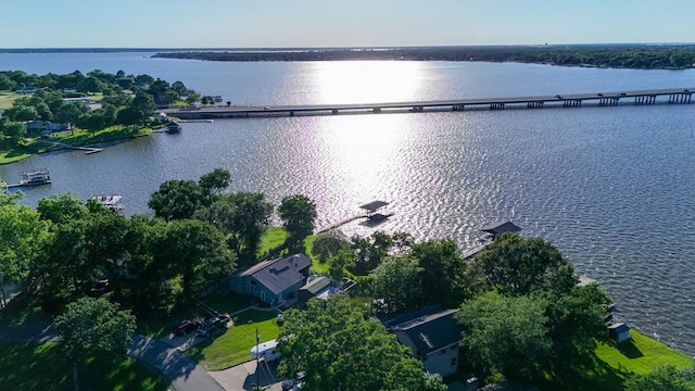 250 Whispering Oaks, Payne Springs, TX 75156 - bird's eye view of a large body of water and a notable bridge
