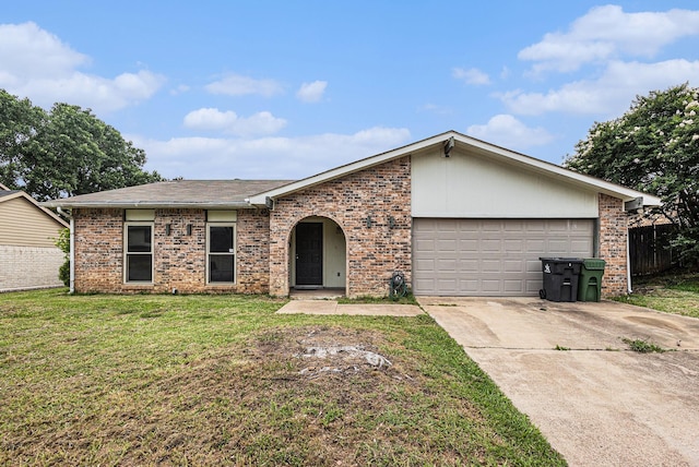 7107 Greenspring Dr, Arlington, TX 76016 - view of front facade with concrete driveway, brick siding, a garage, and roof with shingles