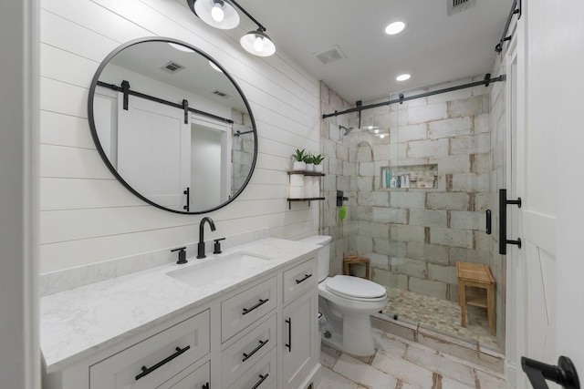 306 Hardeman Blvd, Justin, TX 76247 - full bath with vanity, a shower stall, toilet, and recessed lighting