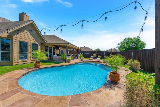306 Hardeman Blvd, Justin, TX 76247 - view of pool with a patio and a fenced backyard