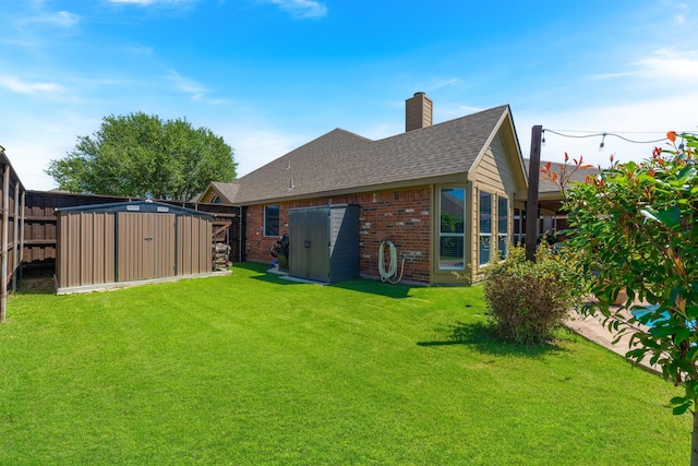 306 Hardeman Blvd, Justin, TX 76247 - back of property with brick siding, roof with shingles, and a chimney