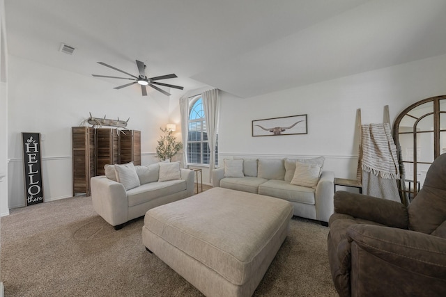 306 Hardeman Blvd, Justin, TX 76247 - living area featuring ceiling fan and carpet flooring