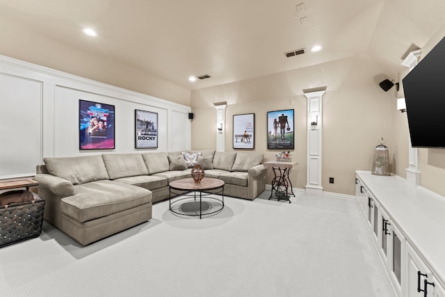 406 Wyndemere Blvd, Heath, TX 75032 - living room with light colored carpet, baseboards, and recessed lighting