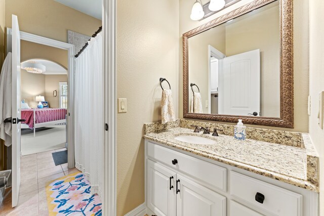 406 Wyndemere Blvd, Heath, TX 75032 - bathroom with vanity and tile patterned flooring