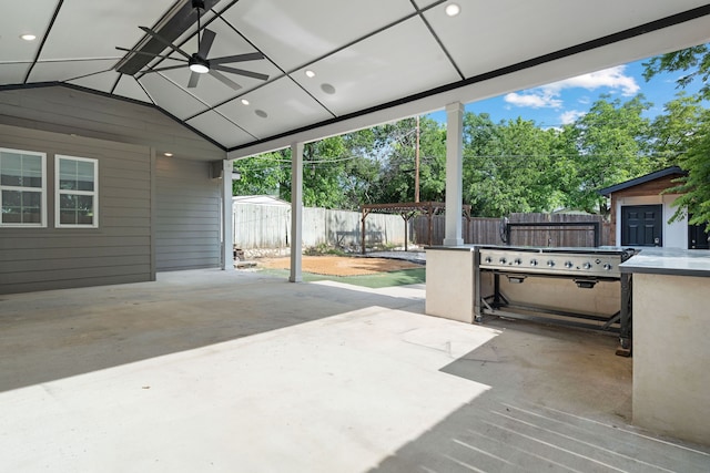 5316 Humbert Ave, Fort Worth, TX 76107 - fenced backyard with a patio area and view of scattered trees