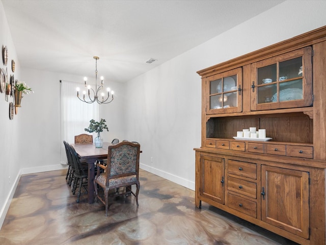 431 Advance Rd, Weatherford, TX 76088 - dining room featuring baseboards and a chandelier