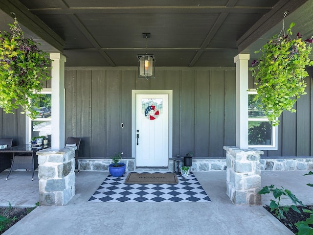 431 Advance Rd, Weatherford, TX 76088 - property entrance with board and batten siding and covered porch