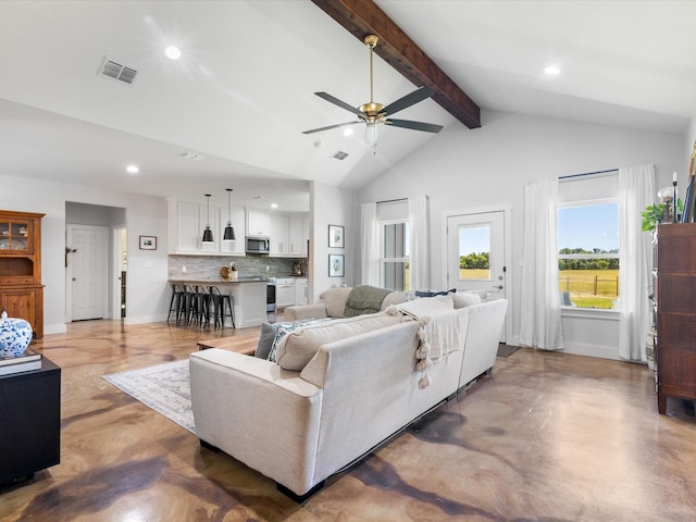 431 Advance Rd, Weatherford, TX 76088 - living area with recessed lighting, ceiling fan, and baseboards