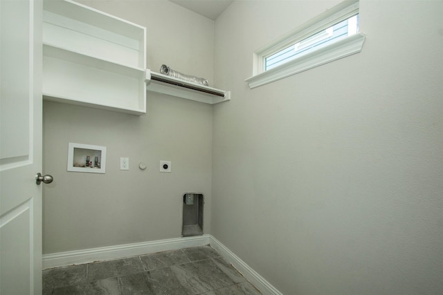 3613 Pisa Mews, Dallas, TX 75236 - laundry room featuring hookup for an electric dryer, baseboards, washer hookup, and hookup for a gas dryer