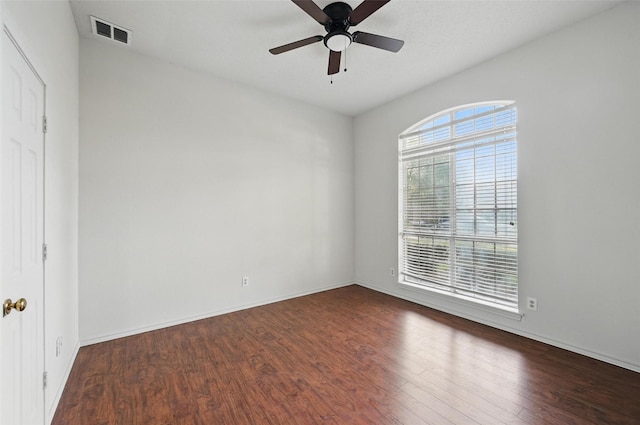 1521 Treeline Dr, Desoto, TX 75115 - unfurnished room with wood finished floors, a ceiling fan, and baseboards