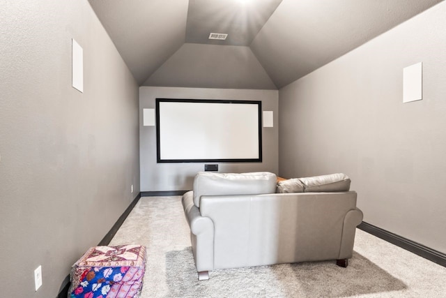 14237 Sugar Hill Dr, Little Elm, TX 75068 - carpeted home theater featuring lofted ceiling and baseboards