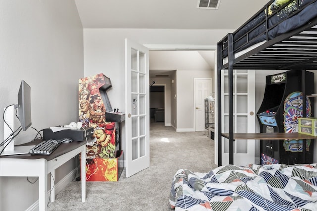 14237 Sugar Hill Dr, Little Elm, TX 75068 - bedroom with french doors, carpet, and baseboards