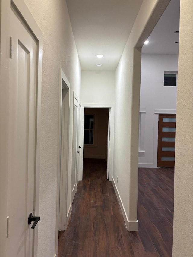 5518 Cold Water Trl, Granbury, TX 76048 - corridor featuring wood finished floors, baseboards, and recessed lighting