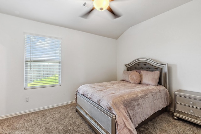 101 Lisa Ln, Royse City, TX 75189 - carpeted bedroom featuring vaulted ceiling, baseboards, and a ceiling fan