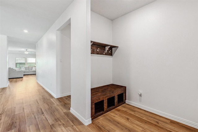 101 Lisa Ln, Royse City, TX 75189 - mudroom with light wood-type flooring, baseboards, and ceiling fan
