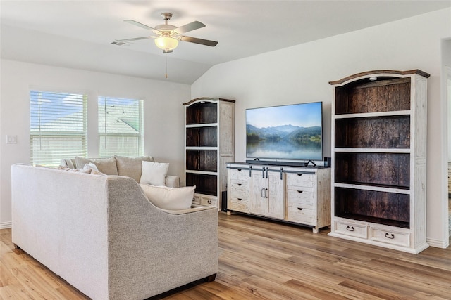 101 Lisa Ln, Royse City, TX 75189 - living area with wood finished floors, ceiling fan, and lofted ceiling