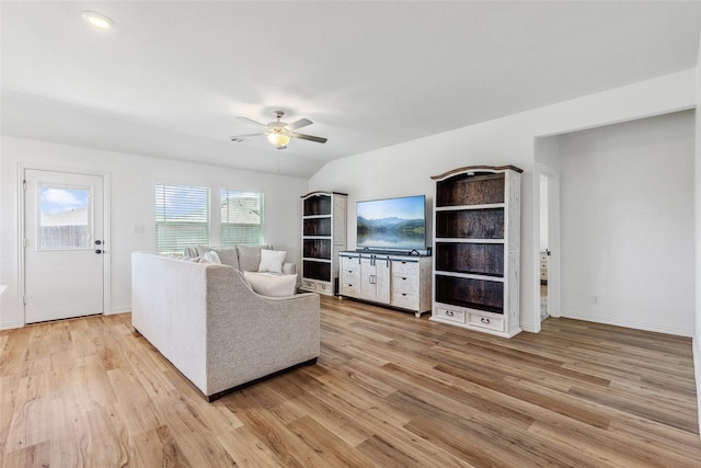 101 Lisa Ln, Royse City, TX 75189 - living room with ceiling fan, light wood-style flooring, and baseboards