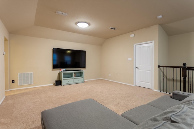 4825 Lazy Oaks St, Fort Worth, TX 76244 - living area featuring carpet, vaulted ceiling, and baseboards