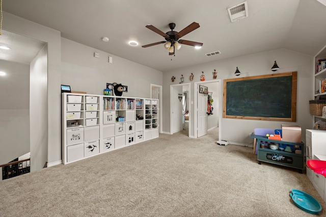 11404 Grapeleaf Dr, Fort Worth, TX 76244 - rec room featuring a ceiling fan, carpet, and baseboards