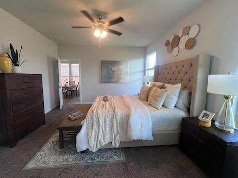 1037 Madelia Ave, Fort Worth, TX 76177 - bedroom with carpet floors and a ceiling fan