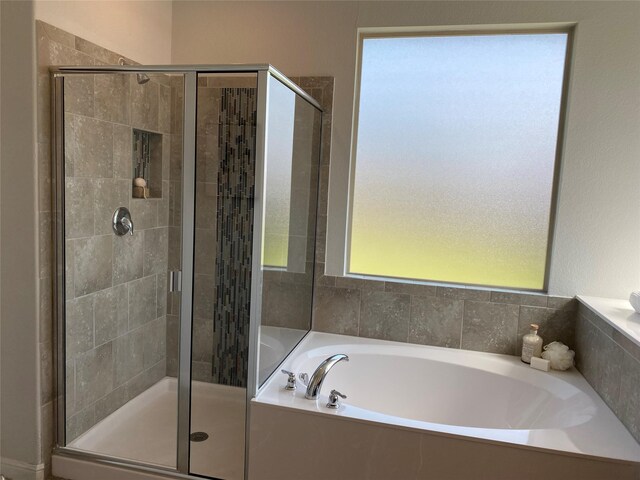 1037 Madelia Ave, Fort Worth, TX 76177 - bathroom with a garden tub and a shower stall