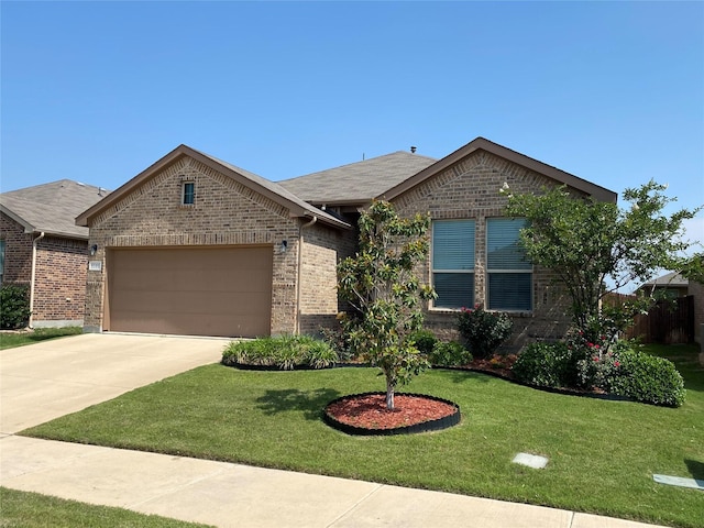 1037 Madelia Ave, Fort Worth, TX 76177 - view of front of property featuring brick siding, a garage, driveway, and a front yard