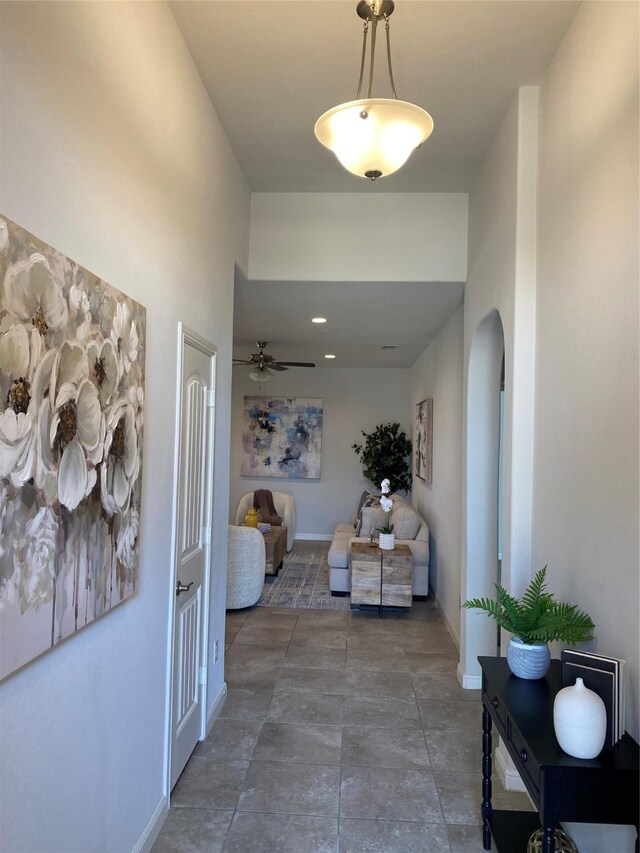 1037 Madelia Ave, Fort Worth, TX 76177 - hall with arched walkways and baseboards