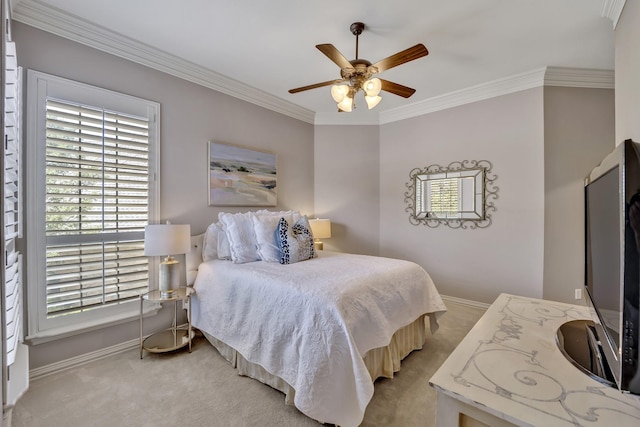 1516 Byron Nelson Pkwy, Southlake, TX 76092 - carpeted bedroom featuring crown molding, baseboards, and a ceiling fan