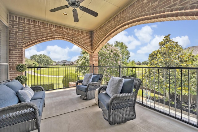 1516 Byron Nelson Pkwy, Southlake, TX 76092 - view of patio with ceiling fan and a balcony