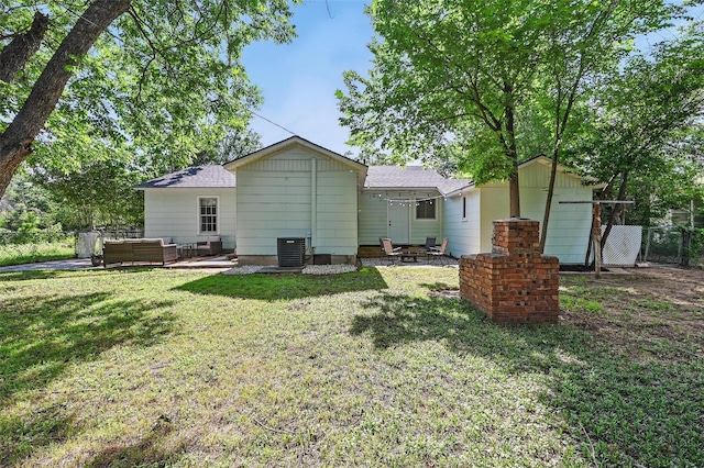 916 Carondolet Ct, River Oaks, TX 76114 - rear view of property featuring an outdoor hangout area, central AC unit, a patio, and roof with shingles