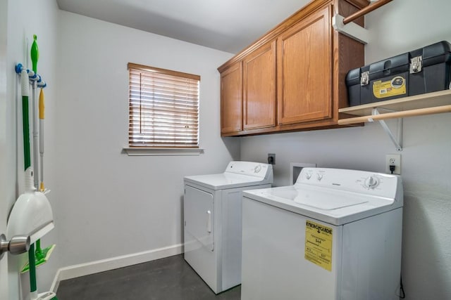 1759 County Road 2712, Caddo Mills, TX 75135 - laundry area with cabinet space, washing machine and clothes dryer, and baseboards