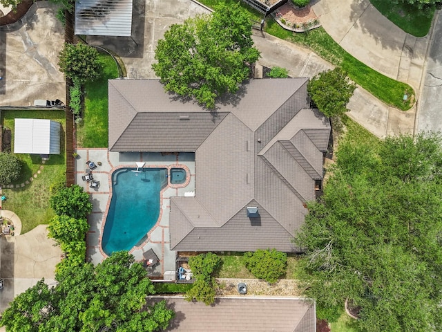 517 Sunset Dr, Hurst, TX 76054 - drone / aerial view of a pool area