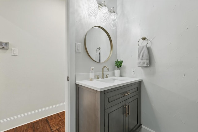 1208 Chandler Cir, Prosper, TX 75078 - bathroom with vanity and wood finished floors