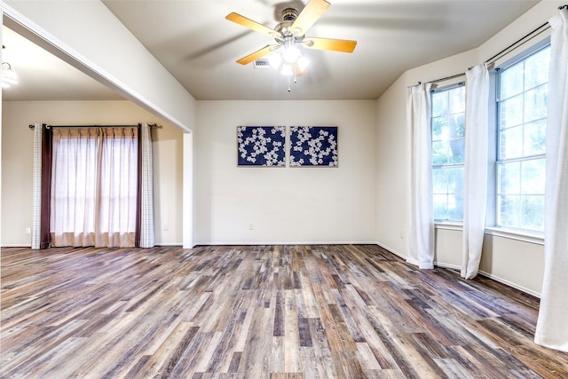 1104 Bayshore St, Allen, TX 75002 - unfurnished room with wood finished floors, baseboards, and a ceiling fan