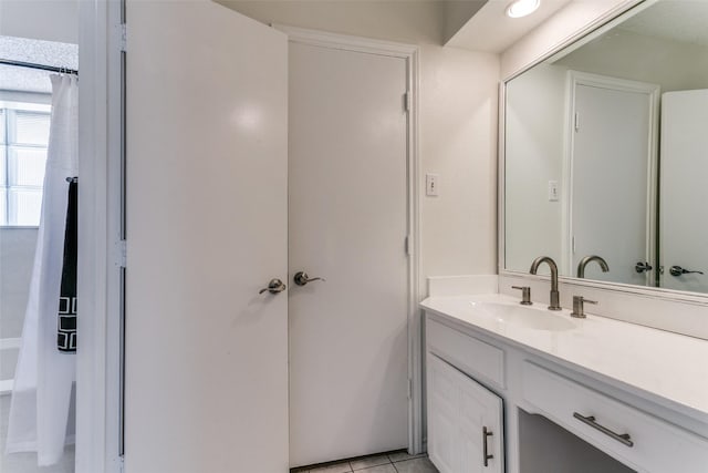 2831 Creekwood Ct, Grapevine, TX 76051 - full bathroom featuring vanity, tile patterned flooring, a shower with curtain, and a bath