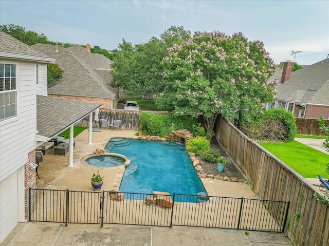 6717 Savannah Ln, Fort Worth, TX 76132 - view of swimming pool with a fenced backyard, a patio, and a gazebo