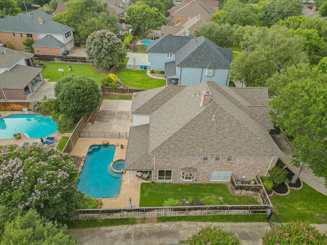 6717 Savannah Ln, Fort Worth, TX 76132 - aerial perspective of suburban area with a pool