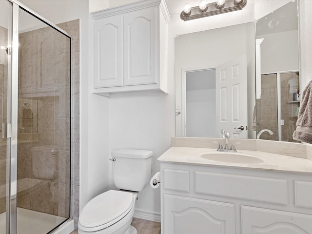 2231 Cold Water Dr, Prosper, TX 75078 - bathroom featuring toilet, vanity, and a shower stall