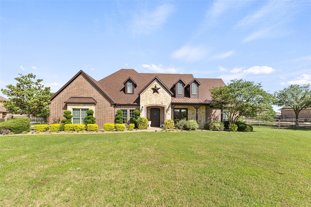 204 Lost Spur Ln, Royse City, TX 75189 - view of front of property with stone siding, a standing seam roof, and brick siding