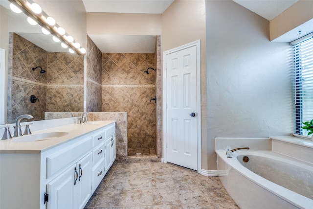 2332 Heatherwoods Way, Carrollton, TX 75007 - full bath with double vanity, a bath, and tiled shower