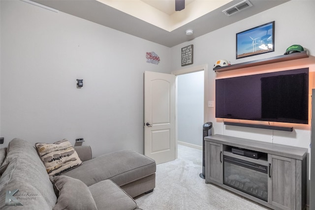 4709 Spring Creek Rd, Abilene, TX 79602 - living area featuring carpet and a ceiling fan