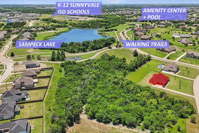418 Sundance Trl, Sunnyvale, TX 75182 - drone / aerial view of a nearby body of water
