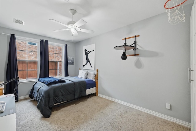 1416 Basil Dr, Flower Mound, TX 75028 - carpeted bedroom with baseboards and a ceiling fan