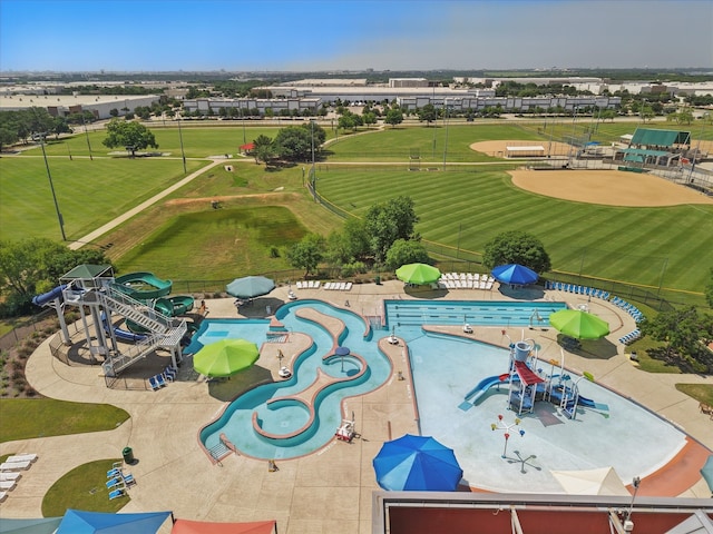 1416 Basil Dr, Flower Mound, TX 75028 - drone / aerial view of a pool and a community park