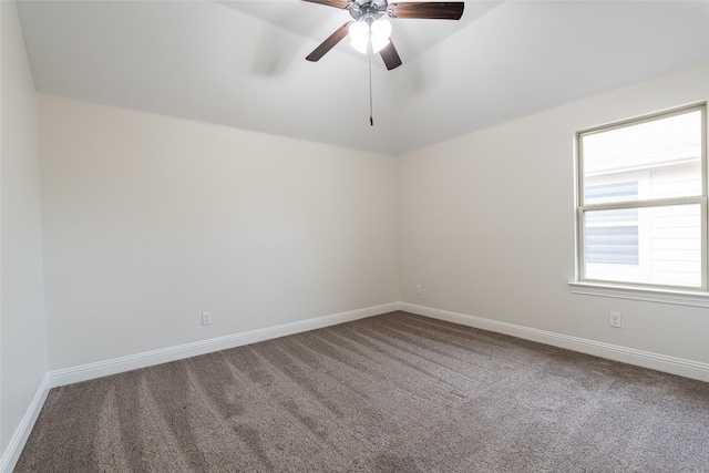 10909 Blake Gdns, Mckinney, TX 75072 - carpeted empty room featuring vaulted ceiling, a ceiling fan, and baseboards