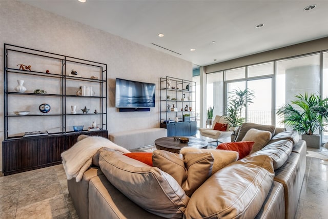 1717 Arts Plz Unit 2202, Dallas, TX 75201 - living room featuring recessed lighting
