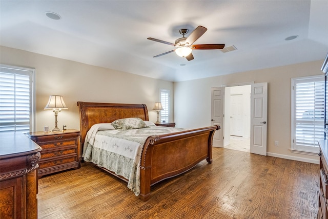 3308 Runabout Ct, Plano, TX 75023 - bedroom featuring wood finished floors, baseboards, and a ceiling fan